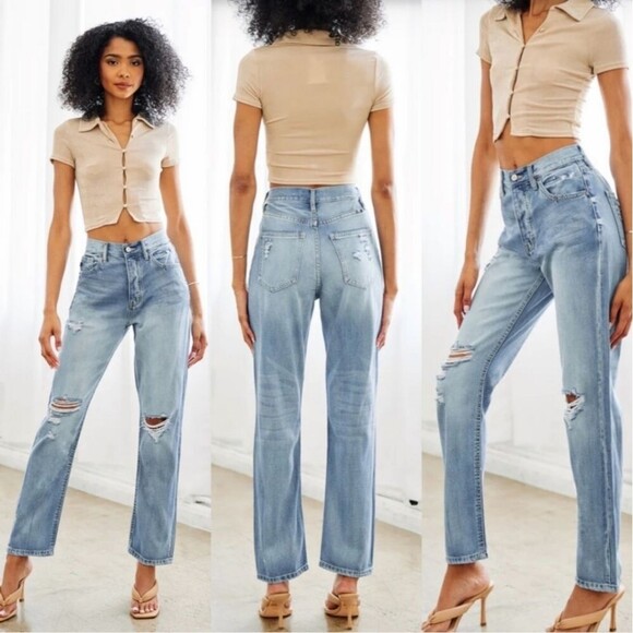 Kancan jinx ultra highrise 90’s boyfriend jeans distressed 3 25 - Picture 1 of 7